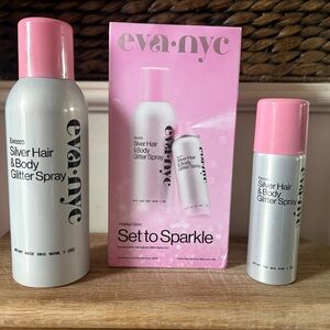 Eva NYC Silver Hair & Body Glitter Spray Set